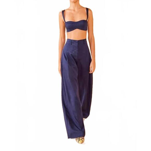 ULLA JOHNSON Pants - NEW ULLA JOHNSON carine wide leg trouser pants in sapphire